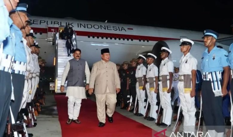 Presiden Prabowo Tiba di India Hadiri KTT ke-18 BRICS
