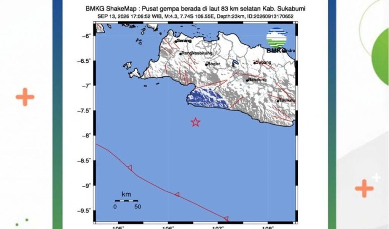 Gempa Magnitudo 4,3 Guncang Sukabumi, Getaran Terasa hingga Cianjur