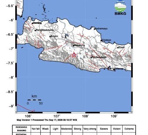 Gempa M 2,6 Kembali Guncang Kabupaten Bandung
