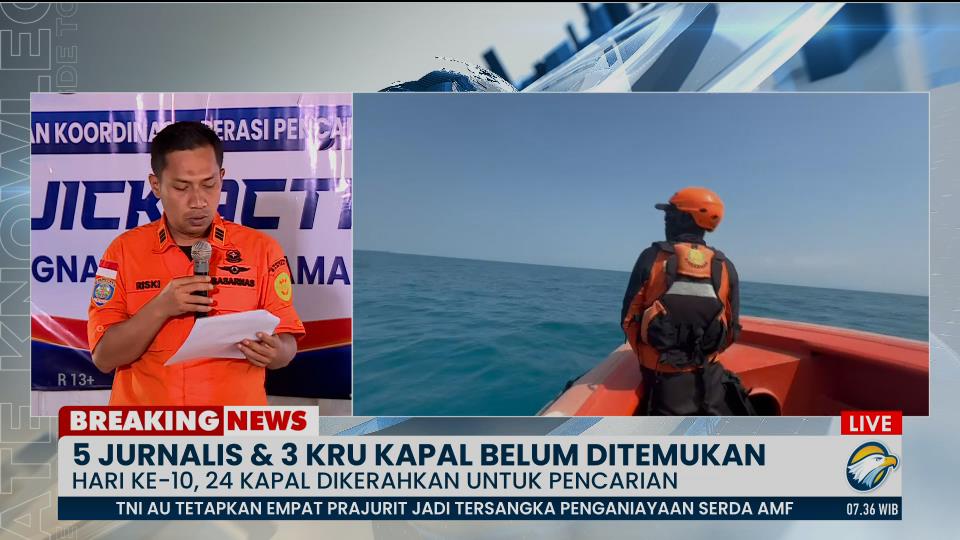 24 Kapal Dikerahkan Cari Jurnalis Hilang di Selat Sunda