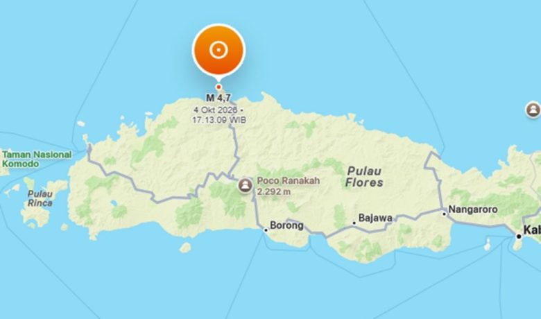 Ruteng NTT Diguncang Gempa M 4,7 Minggu Sore, BMKG: Waspada Susulan