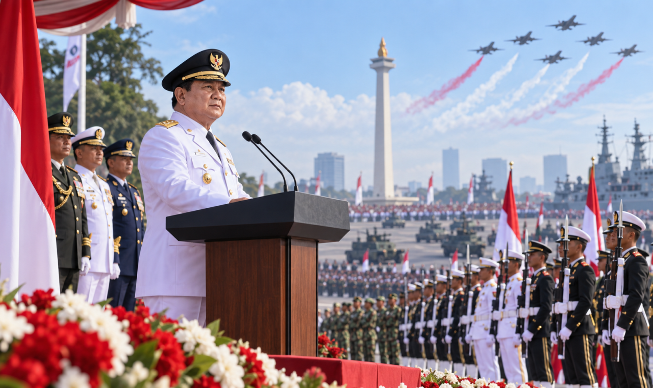 Presiden Prabowo Pimpin Upacara Peringatan HUT ke-81 TNI
