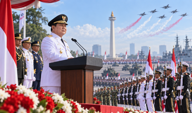 Presiden Prabowo Pimpin Upacara Peringatan HUT ke-81 TNI