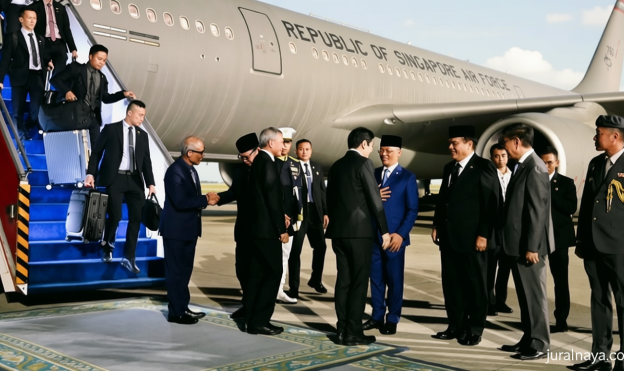 Topics Covered: Menlu Sugiono Jemput Kedatangan PM Singapura Lawrence Wong di Bandara Halim