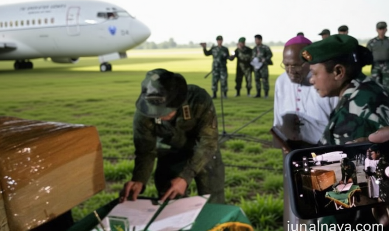 Kogabwilhan III Serahkan Jenazah Pilot AS Nicholas Goselin