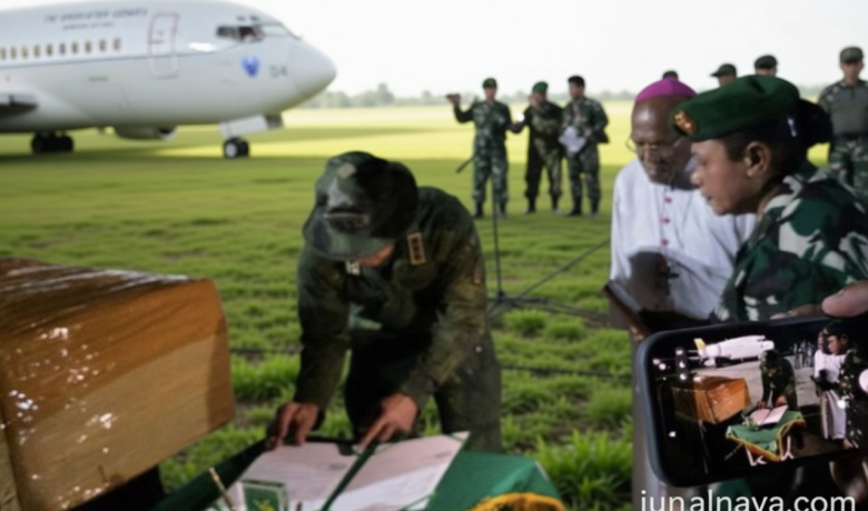 Kogabwilhan III Serahkan Jenazah Pilot AS Nicholas Goselin