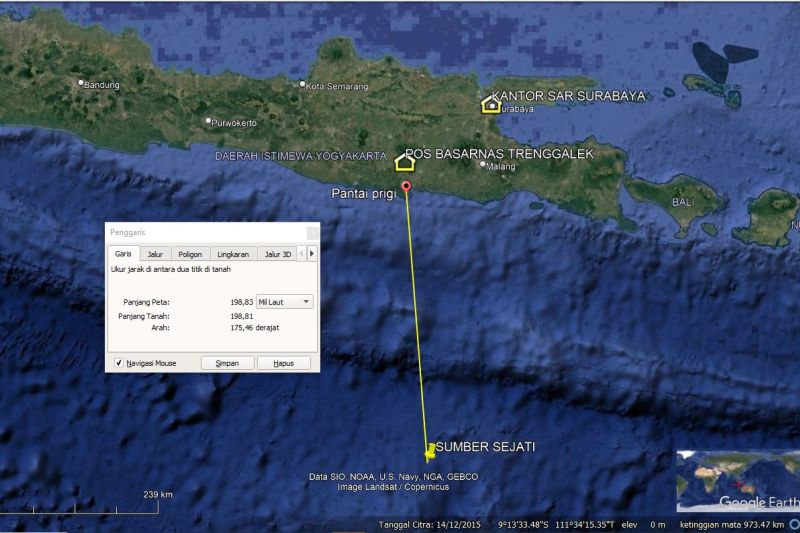 ABK Asal Bandung Hilang di Samudra Hindia